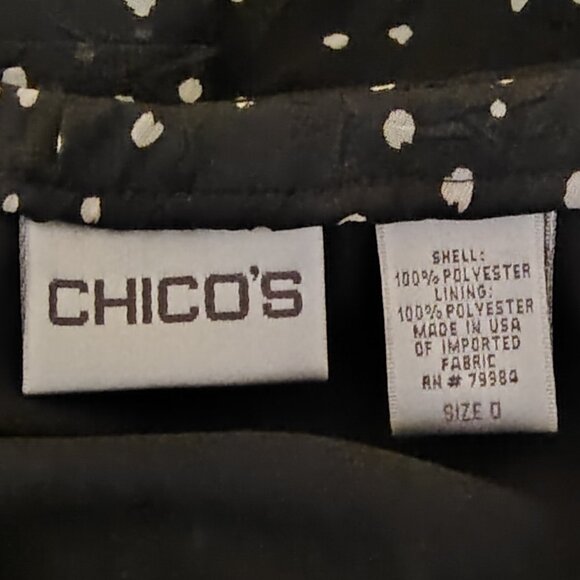REDUCED 111  Chico's Asymmetrical  Skirt Black/ White Dots. Size 0 or size Small - Picture 4 of 4